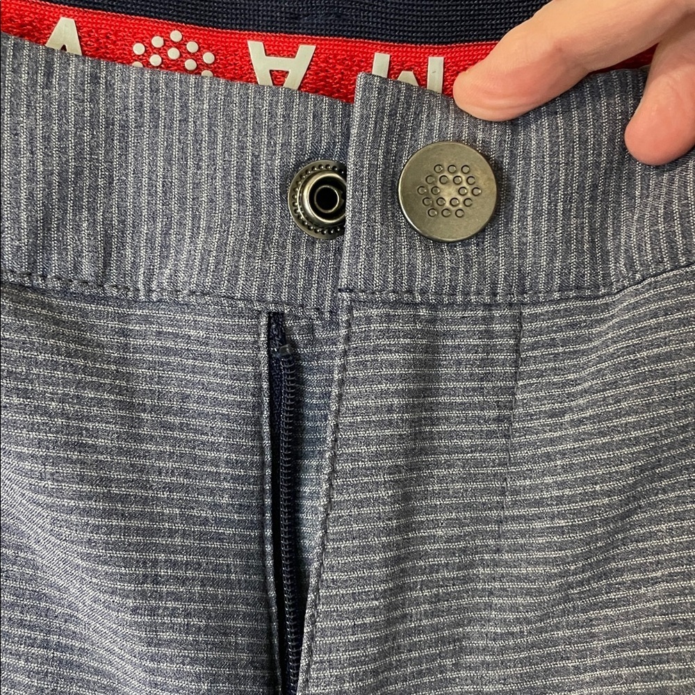 Puma Shorts Like New Men’s Flat Front Striped Navy Heathered Size 28 Golf - Picture 5 of 6